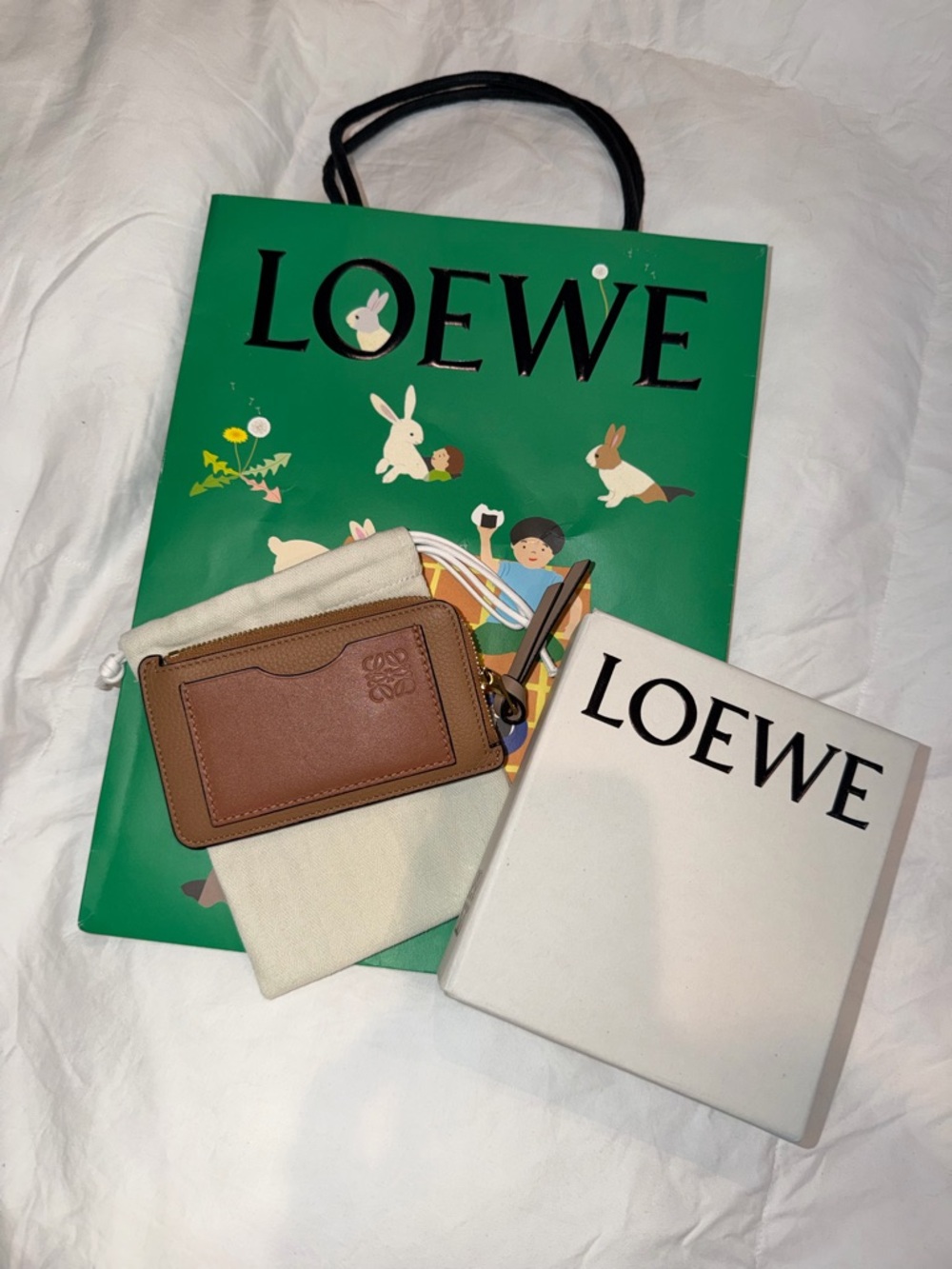 Loewe coin cardholder in toffee/tan
